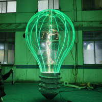 Modèle d'ampoule gonflable à LED avec logo pour décoration d'événement et de fête