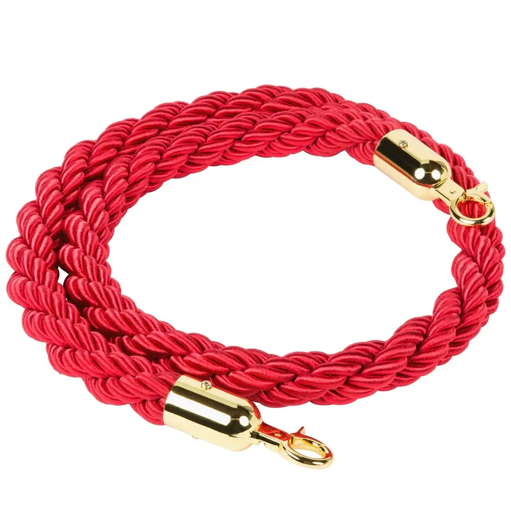 Messing Gold Queue Barrier Seil pfosten Red Twist Rope Rungen