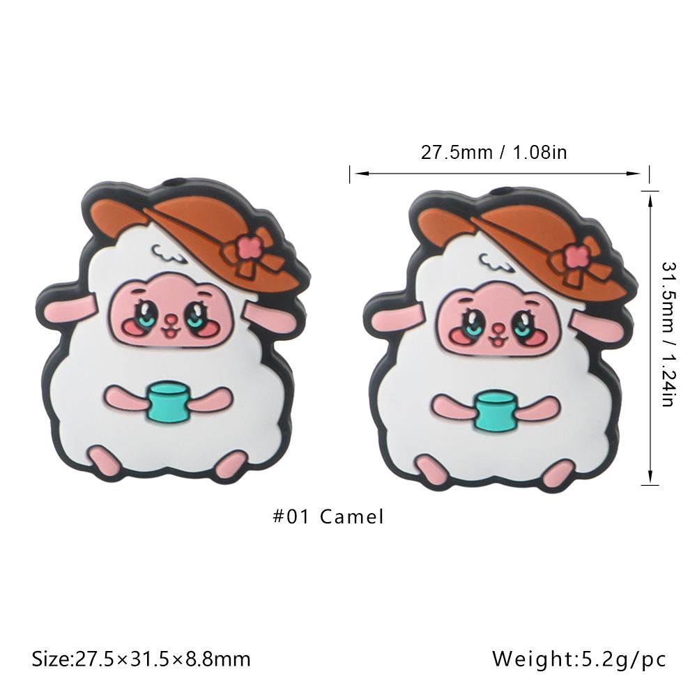 SA463ลูกปัดโฟกัสซิลิโคนแพะ