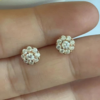 925 Silber Vergoldete Blumen-Ohrringe, Kleine und Schlichte Damen-Ohrringe, Tägliches Tragen, Dating, Geburtstage, Feiertagsgeschenke