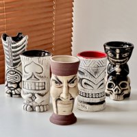 Mug Tiki Hawaïen Premium en Céramique, Tasse à Cocktail Crâne Zombie Pirate pour Bar, Fête, Restaurant, Cadeau, Vente en Gros, Ensemble Personnalisable avec Logo