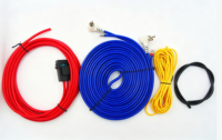 Kabel Harness Audio Amplifier Mobil Tembaga Murni dengan Konektor RCA, Pelapis PVC, dan Pelindung Foil & Braid - Ukuran Besar
