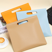 Maletín de Cuero PU Impermeable con Textura de Lichi de Gran Capacidad, Carpeta de Archivos Personalizada A4 con Logotipo
