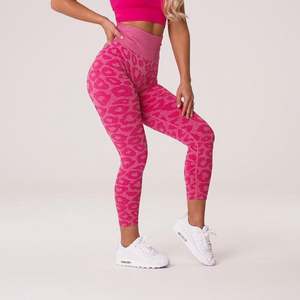 Collants d'entraînement taille haute sans couture pantalons de sport pour femmes Leggings imprimés léopard animaux - Product Image 5