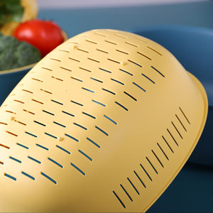 Cuisine Ménage En Plastique Double Couche Laveuse Vidange Bassin Légumes Fruits Bol Vidange Panier - Product Image 3