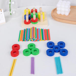 Montessori personalizado 3 en 1 niños forma <span class=keywords><strong>de</strong></span> madera juego <span class=keywords><strong>de</strong></span> palo <span class=keywords><strong>de</strong></span> matemáticas a juego educativo clasificación apilamiento juguetes para niños - Product Image 2