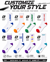 Chaussettes de sport athlétiques personnalisables avec votre logo, respirantes, anti-humidité, chaussettes courtes en coton tricoté pour la gym, la course et le fitness