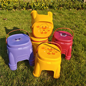 Little Yellow Duck Plastic <b>Low</b> <b>Stool</b> Portable Children's Chair Cartoon Design For Kids Outdoor Use - Product Image 3