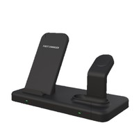 Chargeur sans fil transfrontalier H23 quatre-en-un avec sortie de charge rapide 15W, entrée 12W, port Type-C, support pour téléphone, montre et écouteurs