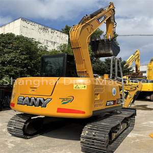Mini-excavatrice sur chenilles SANY SY75 d'occasion, 7,5 tonnes, moteur hydraulique Isuzu, boîte de vitesses, roulement et pompe, certifiée CE, expédition immédiate - Product Image 5