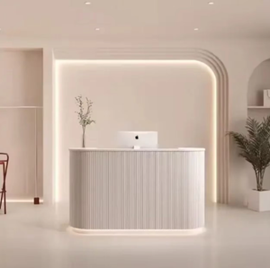 New Best Selling Custom Reception <b>Desk</b> Beauty Salon Counter <b>Small</b> Reception Table Nail Salon Circular Reception <b>Desk</b> - Product Image 1