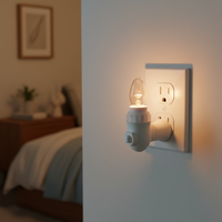 GuangLi GL-076 Support de lampe E12 mural mobile en PBT avec interrupteur, prise américaine 110V, pour veilleuse
