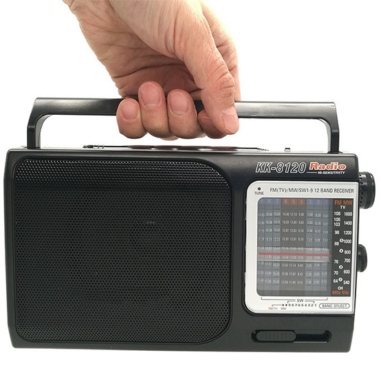 OEM Custom Bulk AM FM SW 12 Band BT USB TF Player 1200mAh 18650 Rechargeable Battery Telescopic Metal Antenna Portable Radio