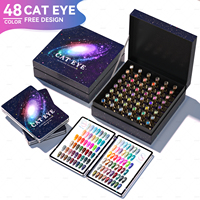 JTING Nouveauté : Coffret de vernis gel œil de chat 48 couleurs au design unique, avec livre de couleurs offert, OEM ODM, marque privée