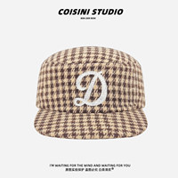 Gorra de Béisbol Bordada con Letra D en Diseño de Pata de Gallo, Gorra Unisex de Ala Plana Estilo Coreano, Gorras Personalizadas al por Mayor de Fábrica