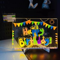 Tableau effaçable à sec en acrylique pour dessin LED, peinture, écriture, graffiti, cadeaux pour enfants, Pâques, Halloween, Noël, anniversaire