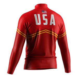 Sudadera de cuello alto con cremallera de un cuarto, cuello redondo, para calentamiento de lucha, de forro polar para hombre, al por mayor - Product Image 2