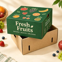 Boîte à fruits ondulée à 3 couches haute résistance avec doublure en éponge antichoc pour la livraison de myrtilles, fraises et cerises