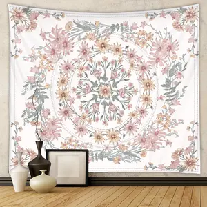 Directo de fábrica 3D personalizado pared impresa tela de poliéster flor Trippy Chakra Hippie bohemio <span class=keywords><strong>Mandala</strong></span> tapiz de pared - Product Image 4