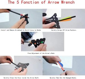 DEEPOWER Llave para Puntas de Caza, Herramienta de Ajuste para Vástago de <span class=keywords><strong>Flecha</strong></span>, Extractor de Plumas y Aletas de <span class=keywords><strong>Flecha</strong></span>, para Caza con Arco y Tiro al Blanco - Product Image 4