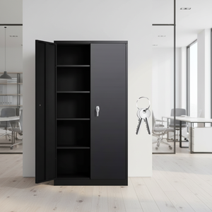 Armoire à dossiers en métal à double porte noire moderne de haute qualité, design détachable pour l'école et l'hôpital - Product Image 1