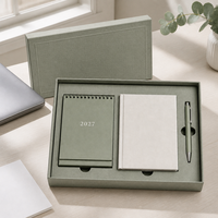 Coffret Cadeau d'Entreprise Personnalisé 2027 avec Calendrier de Bureau, Carnet, Stylo et Emballage OEM avec Logo