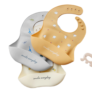 Bavoir bébé en silicone de qualité alimentaire, doux, imperméable, réglable, réutilisable, portable, pour l'alimentation des tout-petits, attrape-miettes pour repas d'enfants, vente en gros, individuel - Product Image 3