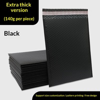 Sacs à bulles en film PE co-extrudé noir mat épaissi, vente en gros, emballage pour vêtements et aliments, sacs en mousse, enveloppes express