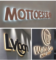 Enseigne LED décorative en métal 3D personnalisée, lettres rétroéclairées en acier inoxydable pour le nom de la boutique, le logo de la marque, la publicité