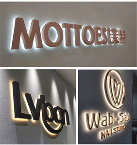 لافتة LED معدنية ثلاثية الأبعاد مخصصة للديكور، حروف من الفولاذ المقاوم للصدأ مضاءة من الخلف لاسم المتجر أو شعار العلامة التجارية أو الإعلانات - Product Image 4