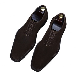 Plus Size Men's British Suede <b>Shoes</b> - Genuine Leather Breathable Oxfords, Frosted Anti-Fur Business Casual Trendy Dress <b>Shoes</b> - Product Image 1