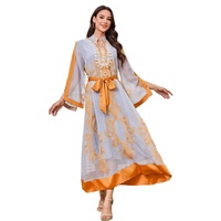 Nouvelle arrivée MT525, élégante robe Abaya unisexe en laine de printemps, style arabe du Moyen-Orient, broderie, maille incrustée de diamants, manches longues