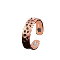 Cincin Magnetik Tembaga Merah dengan Pola Ukiran Premium, Cincin Terbuka Totem Modis