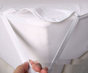 Kain katun Polyester Terry 80/20 Terry bantalan tahan air bantalan kasur belakang tidak licin dengan 4 sisi bantalan pita elastis - Product Image 6