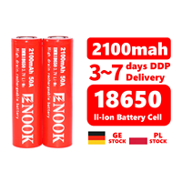 Batterie cylindrique lithium-ion ternaire rechargeable Enook 18650 2100mAh 50A 3.7V 3.6V (INR18650) – En stock aux États-Unis et en Europe