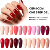 Kit de vernis gel monophase Private Label 3 en 1 sans base ni top coat, gel UV LED à retirer par trempage, logo personnalisé OEM ODM, fournitures pour ongles