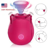 Spedizione gratuita dal magazzino USA forma di rosa Vagina succhiare vibratore capezzolo ventosa stimolazione del clitoride orale giocattoli del sesso per donna %