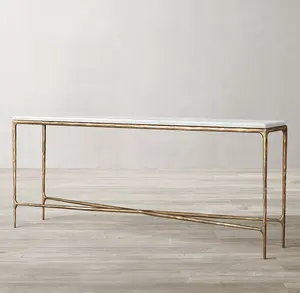 Sassanid Home Furniture Hand Forged Metal Marble Console Table Luxury Living Room China Factory Customization