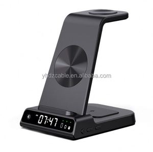 3-in-1 Wireless Magnetic Charger <b>Clock</b> Multi-function Phone Charging Station Fast Charging Universal for Headset Watch - Product Image 1
