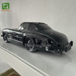 ศิลปะหัตถกรรมในร่มขนาดเล็กรูปปั้นรถยนต์หินอ่อนสีดำรูปปั้นหินนามธรรม - Product Image 3
