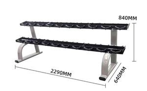 Estante de almacenamiento comercial grande de 10 pares de mancuernas de dos estantes de Mancuernas - Product Image 4