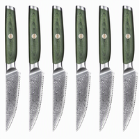 Ensemble de couteaux à steak dentelés Damas – Couteaux à viande pour la maison et la restauration