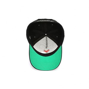 The Best New Style Cute 5 Panel Adult Size Structured Black 100 % Cotton Embroidery Custom Green Underbrim Baseball <b>Hat</b> - Product Image 6