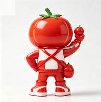 Figurine de tomate personnalisée en PVC et ABS, statue d'art fabriquée en Chine, figurine de designer sur mesure pour la vente en gros de marques (OEM)