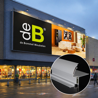 Cadre de boîte lumineuse publicitaire extérieure étanche personnalisé, profilé textile rétroéclairé pour signalétique de chaîne de magasins de détail