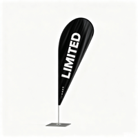 Drapeau à plumes personnalisé en gros avec base de support et sac de transport pour affichage extérieur en marché public