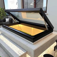 Fenêtre de lucarne électrique en verre feuilleté en aluminium à chaîne verticale
