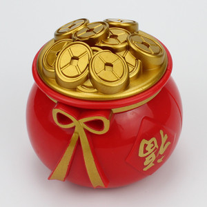 Lucky Money Bag Piggy Bank Red Gold Coin Jar Birthday Spring Festival Decoration Ornament Small Size Plastic - Product Image 2