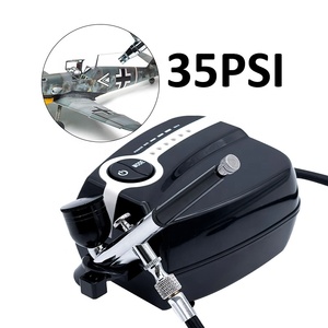 Kit de démarrage aérographe à double action avec compresseur d'air en <span class=keywords><strong>plastique</strong></span> 35PSI <span class=keywords><strong>pour</strong></span> la peinture de modèles d'art, le dessin et l'artisanat. - Product Image 2