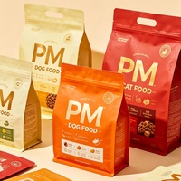 Sachet de nourriture pour animaux de compagnie à fond plat pour présentoir, personnalisé, de qualité alimentaire, haute barrière, résistant à l'humidité, robuste, écologique, recyclable, 2 kg